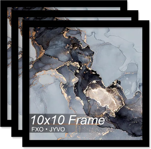 Vista 40 de Fxojyvo Marco de 4 x 4 pulgadas, marco negro para póster cuadrado de 4 x 4, peso ligero y altamente transparente, marco de 4 x 4 para pared, 1