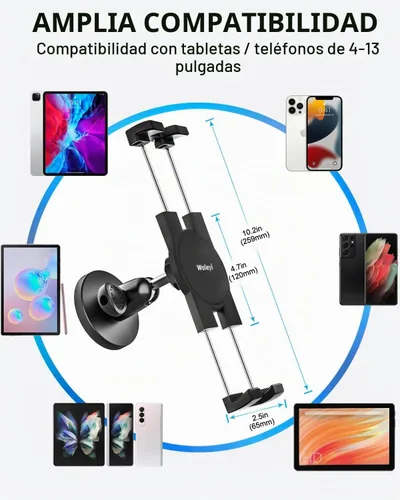Vista 6 de Soporte magnético para tablet de gimnasio - [Imanes fuertes] Soporte de tableta para carrito de golf para gimnasio con base de metal ajustable