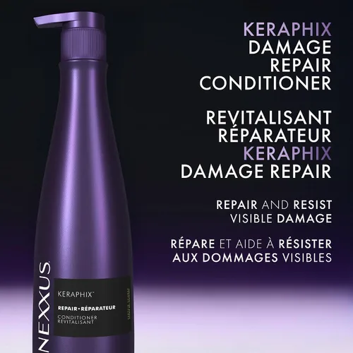 Vista 3 de Nexxus Keraphix Acondicionador Keraphix con ProteinFusion para cabello dañado con proteína de queratina y arroz negro, 13.5 oz
