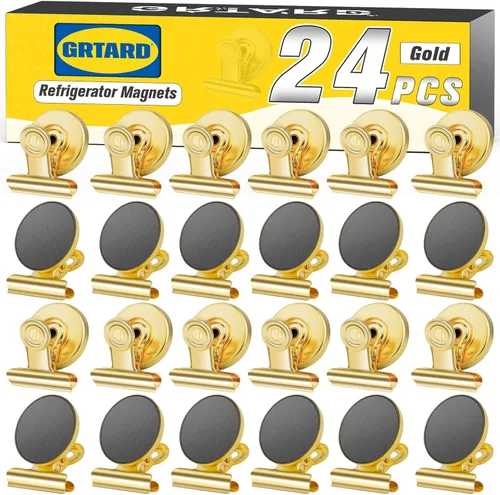 Vista 40 de Grtard Paquete de 6 clips magnéticos resistentes, clips magnéticos para refrigerador, imanes de refrigerador, clip magnético fuerte, imanes sin Negro