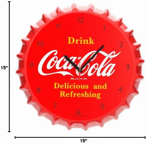 Vista 7 de Reloj de pared con tapa de botella de Coca Cola de 15 pulgadas