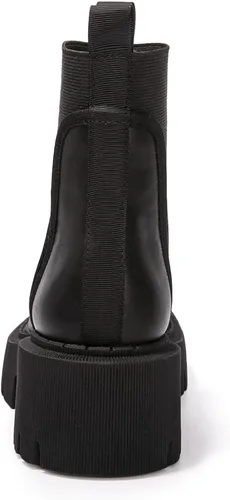 Vista 3 de FUNKYMONKEY Women's Chelsea Boot Lug Sole Mid Heel Fashion Ankle Bootie