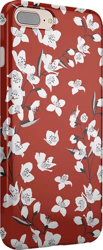 Vista 3 de Casely Funda para iPhone 6/7/8 Plus Bosque floral Flor de cerezo rojo Diseño clásico ultra delgado Flor de cerezo rojo floral