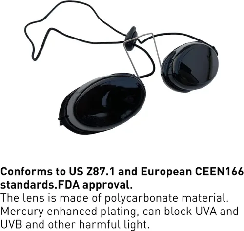 Vista 3 de Gafas protectoras pacientes de belleza para IPL, láser, LED, tratamiento de lámpara UV, sin bloqueo de luz, transparente