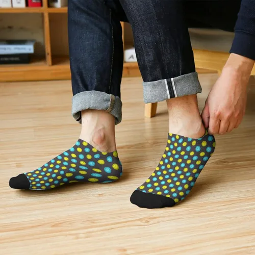 Vista 6 de devor Calcetines de tobillo para hombre, calcetines cortos de algodón para hombre, calcetines de humor para píllebol, Blanco