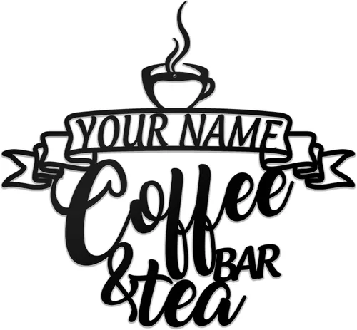 Vista 7 de Letrero de metal personalizado para barra de café, varios tamaños, placa de pared para decoración de cocina, regalos personalizados para amantes