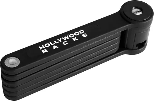 Vista 2 de Hollywood Racks Cerradura plegable antirrobo para bicicleta, negro, cerradura de llave, compacta, ligera