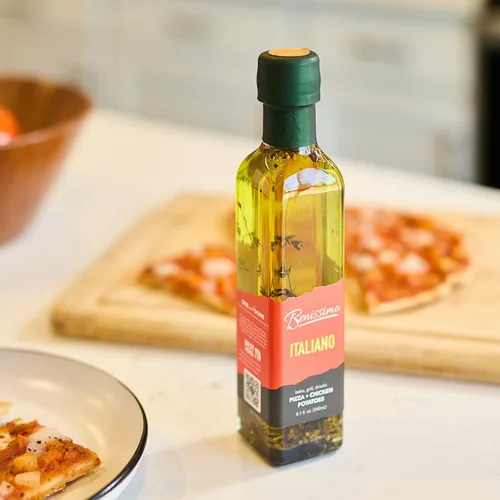Vista 7 de Benissimo Aceite de oliva italiano, 8.45 onzas líquidas (paquete de 2) – Mezcla de aceite de oliva virgen extra con tomates secados al sol y hierbas