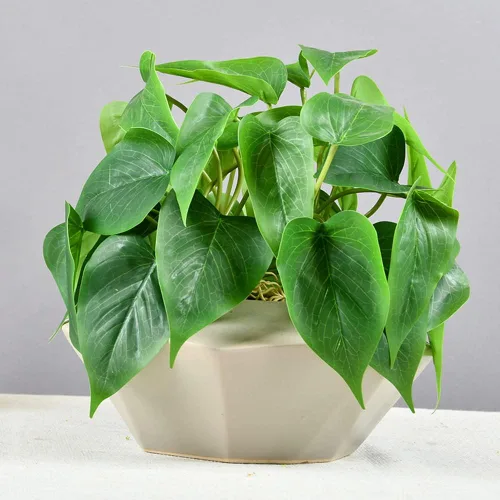Vista 2 de 2 hojas artificiales de seda de lirio de cala, plantas artificiales de bonsái, plantas verdes para interiores y exteriores, hogar, oficina