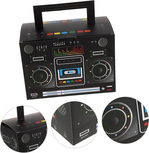 Vista 9 de MERRYHAPY 6 cajas de regalo de fiesta de los años 80, cajas de boom novedosas cajas retro de radio de colores mezclados para dulces retro