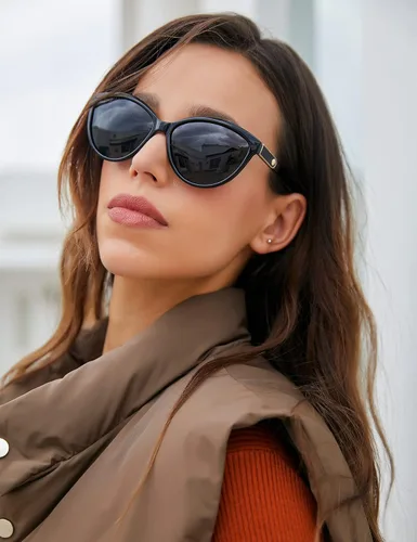 Vista 2 de FEISEDY Gafas de sol polarizadas clásicas Cateye para mujer, 100% protección UV B2512, 58mm