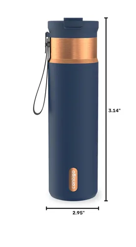 Vista 8 de Contigo DualSip - Botella de agua de acero inoxidable con aislamiento al Abismo Bronce