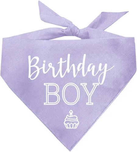 Vista 11 de Bandana de cumpleaños para niño con cupcakes para perro, 100% algodón, fabricada en Estados Unidos, cumpleaños, Pawty, tema de fiesta, suministros