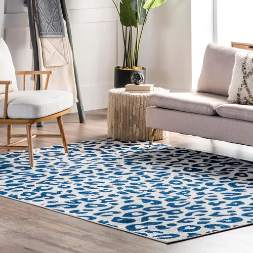 Vista 13 de Nuloom Annette Baby Pink/Ivory, 2 pies 8 pulgadas x 8 pies, estampado de leopardo, suave y acogedor, alto tráfico, resistente a las manchas, fácil