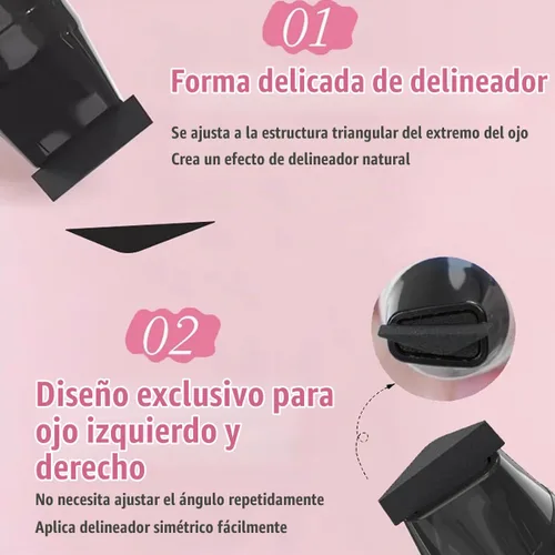 Vista 5 de Juego de 2 sellos de delineador de ojos de gel, 2025 nuevo lápiz de ojos plegable, doble extremo, impermeable, a prueba de manchas para Negro+marrón