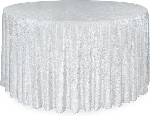 Vista 17 de YOUR CHAIR COVERS - Mantel redondo de terciopelo aplastado de 120 pulgadas para mesas redondas de 5 pies - Negro