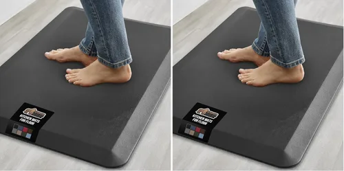 Vista 18 de Gorilla Grip - Tapete antifatiga acolchado para cocina, escritorio, ergonómico, superficie rugosa resistente a los rayones y al agua, para comodidad
