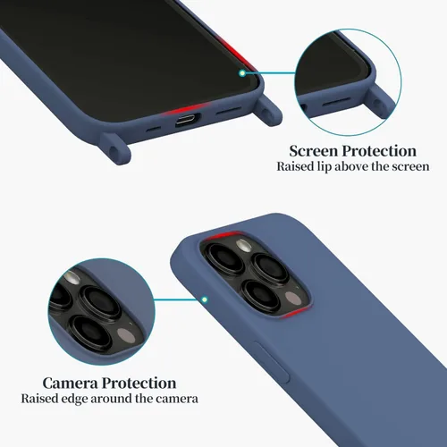 Vista 135 de Funda compatible con iPhone 8 Plus, iPhone 7 Plus/6 Plus/6S Plus con cordón, funda cruzada para iPhone con correa ajustable de silicona para iPhone