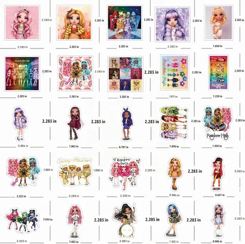 Vista 2 de 60 calcomanías de arco iris, lindas calcomanías de vinilo de estética de dibujos animados impermeables para casco, laptop, botellas de agua, álbumes