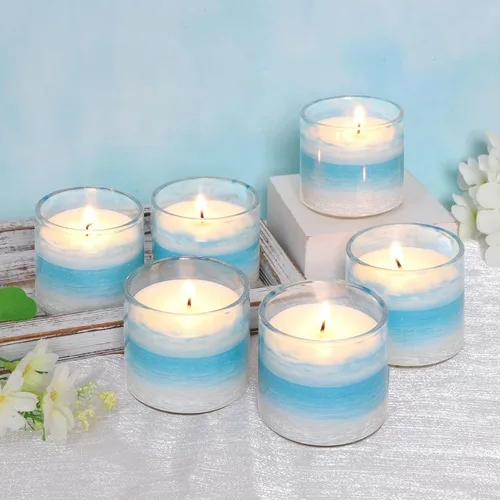 Vista 10 de Juego de 3 velas de soja aromáticas de romero con aroma a romero, velas devocionales de vigilia de larga duración para iglesia católica, hogar