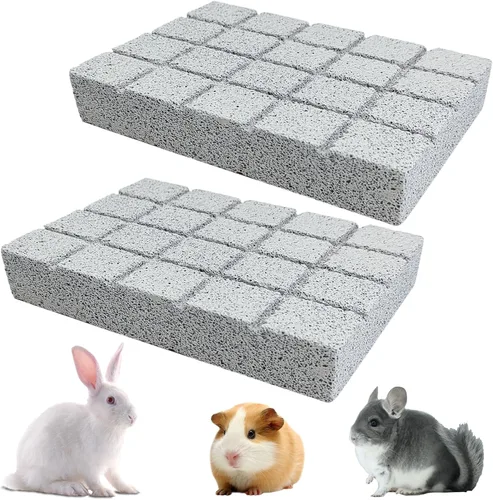 Vista 9 de Hamiledyi 2 almohadillas rascadoras de conejo, almohadillas para moler lava, almohadillas para pies de animales pequeños, juguetes para masticar