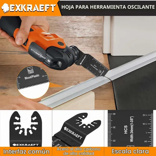 Vista 4 de 50 hojas de sierra oscilantes de titanio para clavos de metal, madera