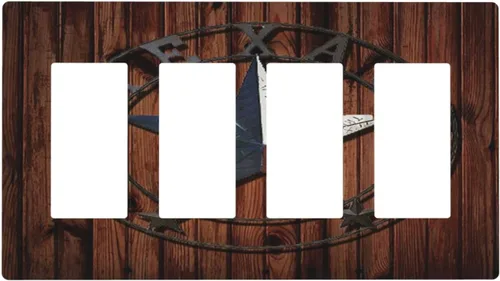 Vista 24 de Mid Century Morden Boho - Placa de pared para interruptor de luz dúplex de 1 banda, placa frontal decorativa eléctrica para receptáculo para baño