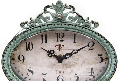 Vista 12 de Creative Co-Op Reloj de repisa de peltre envejecido verde