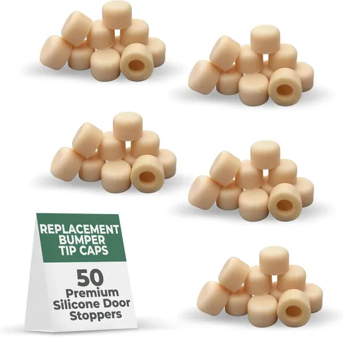 Vista 18 de Renovators Supply Manufacturing Punta de silicona para tope de puerta, 5/8 pulgadas, color almendra, puntas de tapón de silicona premium, 10 tapas