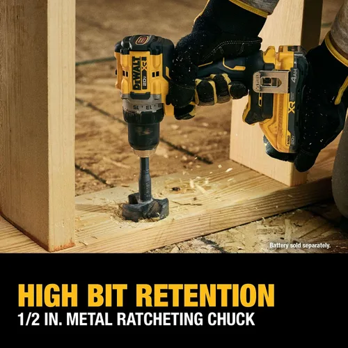 Vista 9 de DEWALT Taladro/destornillador inalámbrico de 1/2 pulgada sin escobillas MAX XR de 20 V (solo herramienta) (DCD801B)