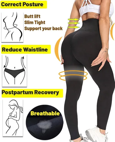Vista 5 de CROSS1946 Leggings de entrenamiento de cintura para mujer, cintura alta, levantamiento de glúteos, pantalones de yoga con control de abdomen
