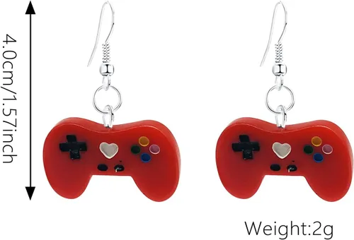Vista 2 de GBAHFY Juego de 6 pares de abalorios de controlador de videojuegos, resina, para jugadores, amantes del juego, joyería de regalo para su entusiasta