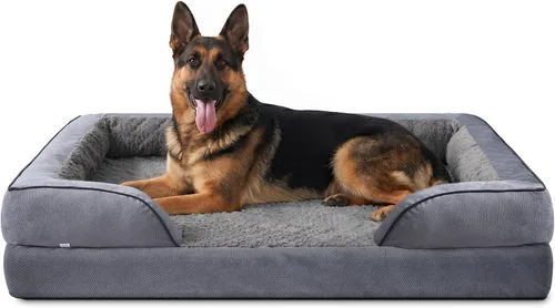 Vista 38 de L Plus - Cama ortopédica para perros grandes, sofá lavable para perros con espuma para huevos, forro impermeable y parte inferior antideslizante