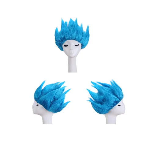 Vista 2 de BoMing Pelucas de cosplay azules de moda para hombre para Halloween