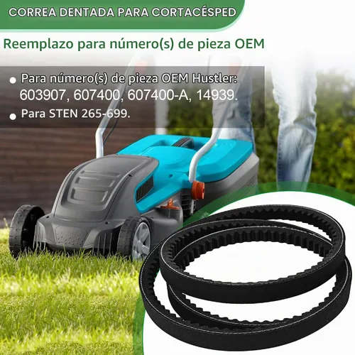 Vista 7 de 603907 607400 Correa de transmisión de bomba para cortacésped Hustler Raptor SD SDX Limited Zero Giro, correa dentada de aramida resistente, correa
