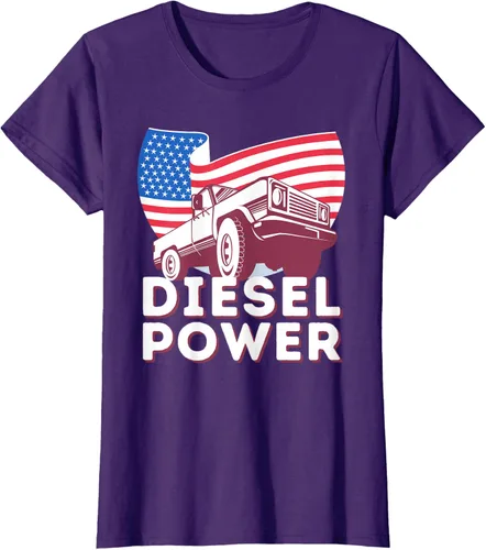 Vista 10 de Diesel Power American Flag - Camiseta de camioneta de mecánico diésel, Negro, S