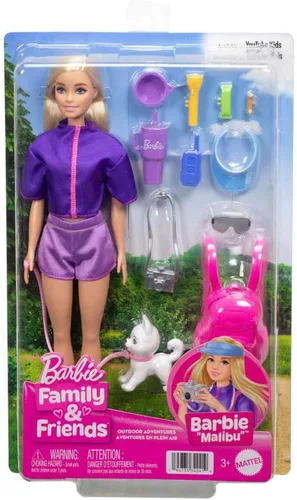 Vista 9 de Barbie Malibu Outdoor Adventures Moda Muñeca con traje de aventura