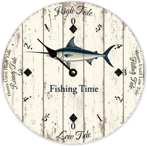 Vista 53 de Tide Clock for Wall Myrtle Beach Time Coastal Clocks Beach Navy-3