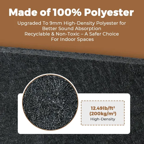 Vista 6 de Paneles de pared acústicos 3D autoadhesivos para despegar y pegar, paquete de 8 paneles insonorizados con patrón de madera autoadhesivos de 23.6 x