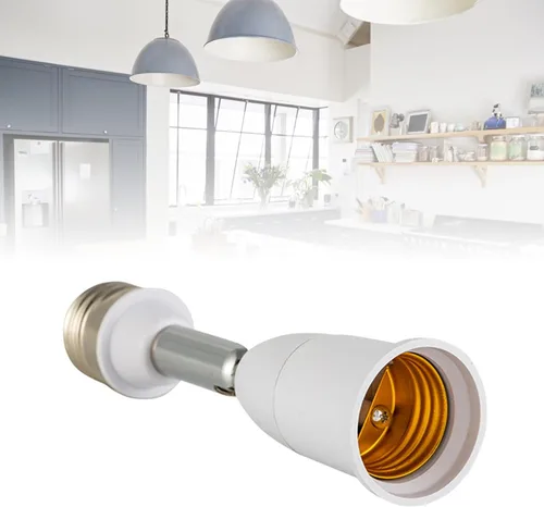 Vista 2 de Adaptador extensor de enchufe de bombilla E26/E27, accesorio de luz flexible de 180 grados E26/E27 a E26/E27 Base ajustable E26/E27 Extensor