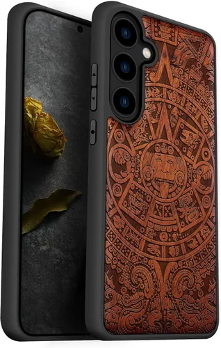 Vista 9 de Carveit Wood Case for Galaxy S24, Eternal Tree, Black Árbol eterno-Madera oscura