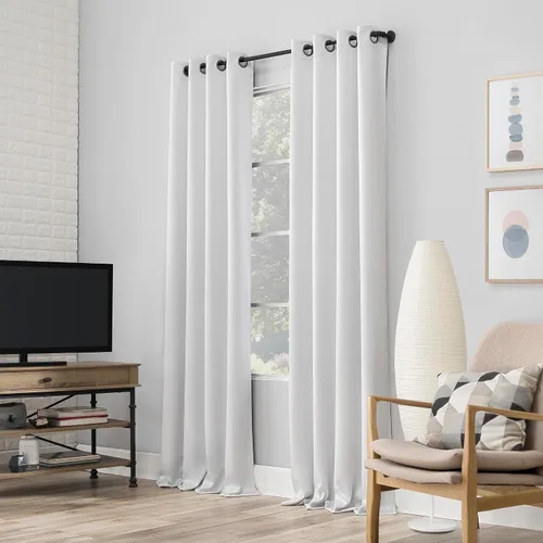 Vista 7 de Sun Zero Nordic - Juego de 2 paneles de cortinas con ojales de grado teatral extremo 100% opacas, 104" x 96" (2* 52" x 96"), cortinas opacas blanco