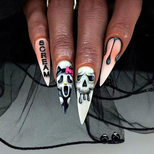 Vista 11 de Uñas postizas largas a presión con forma de almendra, uñas postizas acrílicas de color sólido con diseño de espejo de lujo, uñas artificiales