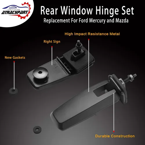 Vista 4 de Juego de bisagras de ventana trasera, bisagra de vidrio de compuerta trasera derecha e izquierda Reemplazo para Ford Escape 2008-2012, Mercury
