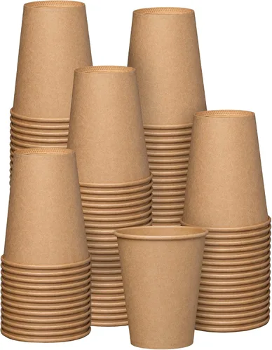 Vista 9 de GUSTO [10 onzas – 100 vasos de papel kraft desechables, tazas de café caliente marrón sin blanquear – tazas ecológicas (paquete anteriormente cómodo)