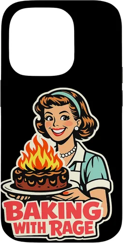 Vista 17 de Baking with Rage Retro 1950s Housewife Pop Art Humor Case for iPhone 17