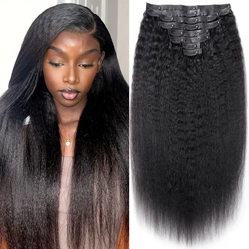 Vista 68 de Extensiones de cabello humano real rizado con clip, 4/27/4, ombré, rizado con clip, para mujer, 3C y 4A (12 pulgadas, #4/27/4)