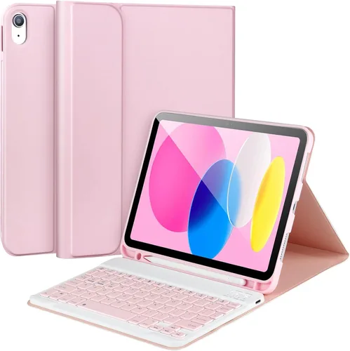 Vista 10 de AHYWTAN Funda para iPad 11/10ª generación con teclado, funda de teclado Bluetooth desmontable para iPad A16 2025 de 11 pulgadas/10ª generación 2022
