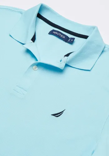 Vista 3 de Nautica Polo piqué de algodón liso de manga corta para hombre Negro True Black