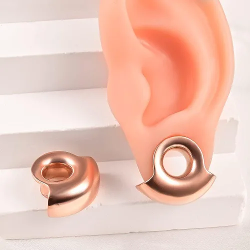 Vista 4 de 2 unidades de túneles de oreja para aretes de acero inoxidable 316 estirados, hipoalergénicos, expansores, piercings corporales, 0.00 oz-1"(0.315